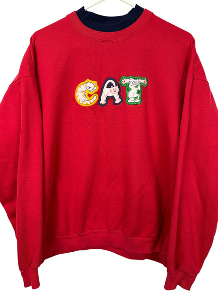 Vintage Cat Sweatshirt - Size L