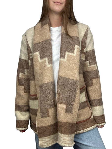 Handmade Rolled Collar Coat - Size XL